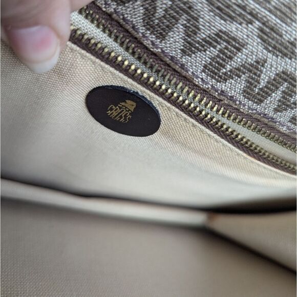 Vintage Mark Cross Signature Print Leather Brown Flap Shoulder Crossbody Bag - Picture 7 of 9